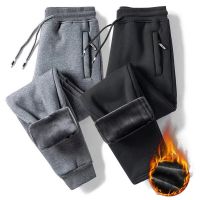 【CW】 Men Warm Fleece Pants 2022 Fashion Lambswool Thicken Thermal Sweatpants Male Trousers M-5XL