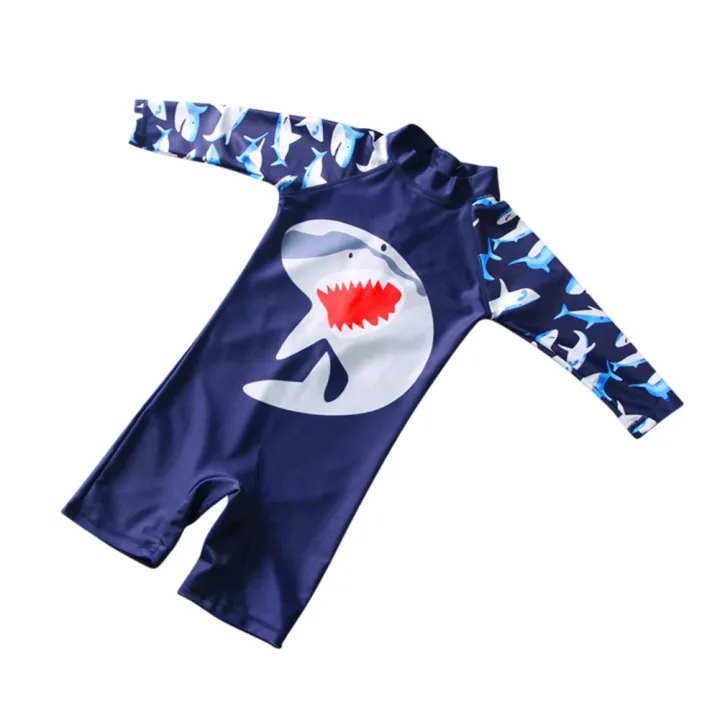 Bellylady Baby Boy Swimsuit Cute Shark Jumpsuit Quick Dry Sunscreen 