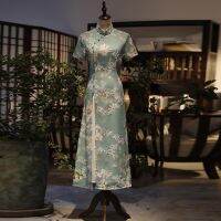 2021 Chinese ethnic style cheongsam skirt embroidery daily wear girl fashion retro short-sleeved cheongsam skirt S-4XL size