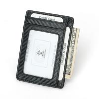 hot！【DT】☸☎❃  YUECIMIE Carbon Credit Card Holders Wallets Pu Leather Business Holder Men Purse