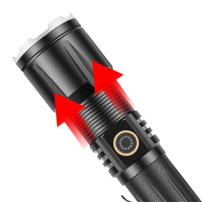 Xhp160 Tactical Flashlight Strong Light Torches Type-C Rechargeable Aluminum Alloy Zoom Strong Light Flashlight Portable Lights