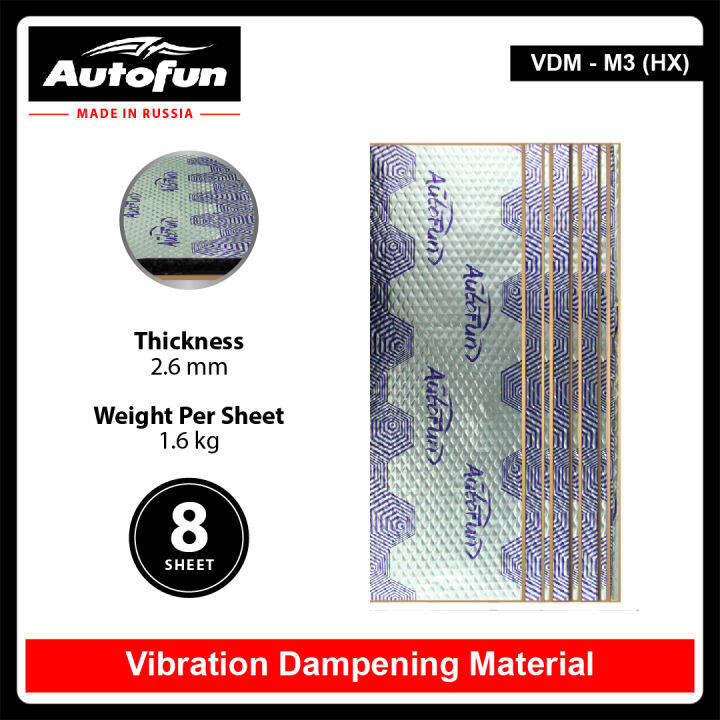 AUTOFUN Vibro Dampening Material M3 HX ( 8 Sheets ) Lazada