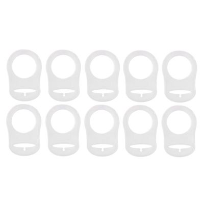 10 Pcs Button Silicone Ring Mam Pacifier Holder Mannequin Clip Adapter Transparent