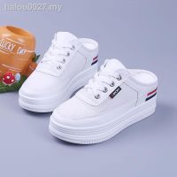 （ready stock）T platform women s net shoes spring and summer 2020 new breathable casual lightweight inner heightening half drag white