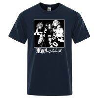 Japanese Anime Mens Tshirts Tokyo Revengers Print Tshirts Male Cotton T Shirts Black Gildan