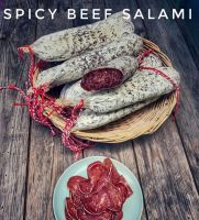 Salami, saucisson, cold cut 100% spicy Beef dried sausage Sucuk ไส้กรอกเนื้อ