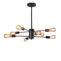 Industrial Style Retro Chandelier Black Iron Branch Straight Bar Ceiling Light LOFT European Standard