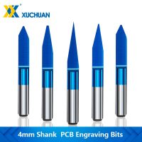 4mm Shank PCB แกะสลักบิต 10-90 องศา V รูปร่างคาร์ไบด์ End Mill Flat Bottom 3D Milling Cutter CNC Router เครื่องมือ