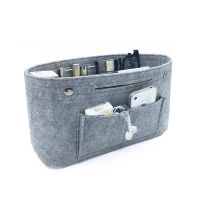 【cw】Makeup Storage Organizer,Felt Cloth Insert Cosmetic Bag Multi-pockets Fits in Handbag Cosmetic Toiletry Bag for Travel Organizer !