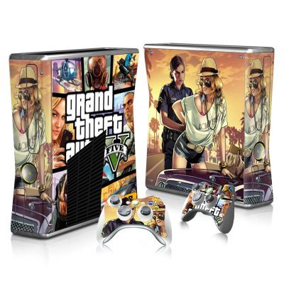 (MQ สไตล์ใหม่) Grand Theft Auto GTA กรอบสติกเกอร์รูปลอกผิวสำหรับ Xbox 360บางคอนโซลป้องกันผิวสติกเกอร์ตัวควบคุมกรอบและที่คลุม