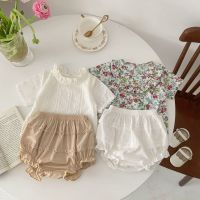 2023 Summer Newborn Clothes Suits Baby Infants Girls Floral New Lace Edge Korean Shorts Lace 2-piece Set  by Hs2023