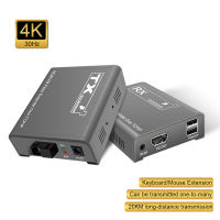 HDMI USB KVM ออปติคอล Extender 4K 20กม. Tcp/ip เครื่องขยาย KVM SC FC ไฟเบอร์ USB 2.0แชร์เมาส์และคีย์บอร์ดสวิตช์กับ IR