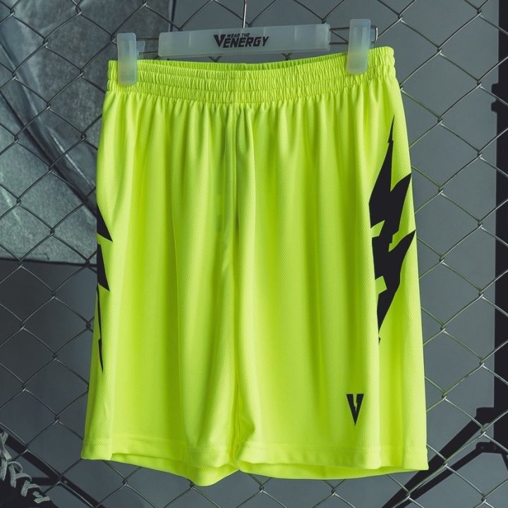 volt-กางเกงฟุตบอล-กีฬา-ออกกำลังกาย-ขาสั้น-สีเขียวสะท้อนแสง-delta-001-thunder-football-shorts-neon-green