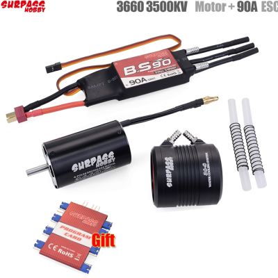 Waterproof 3660 3500KV Motor w/ Water Cooling Jacket amp; 90A Brushless ESC Programming Card For RC Boat RC Accessories