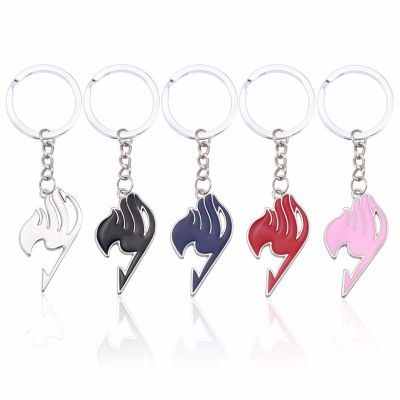 Fashion Anime Keychain Jewelry Fairy Tail Pendant Key Ring 5 Colors Charms Acrylic Wizard Dancing Llaveros Porte Clef Wholesale Key Chains