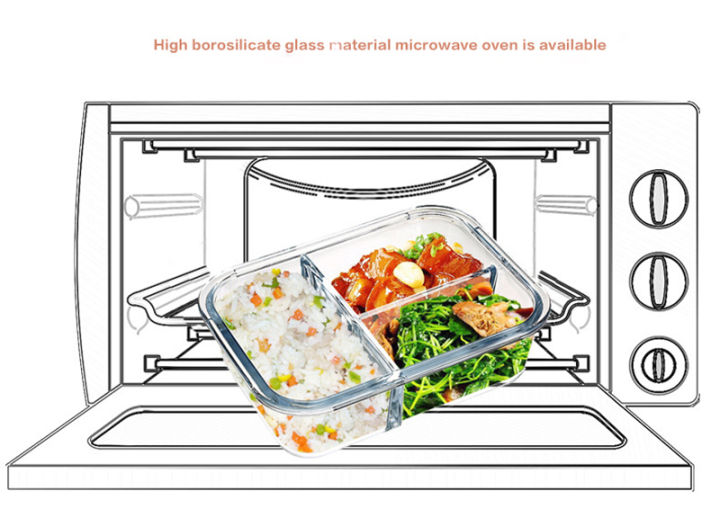 2021korean-style-lunch-box-glass-microwave-bento-box-food-storage-box-school-food-containers-with-compartments-for-kids