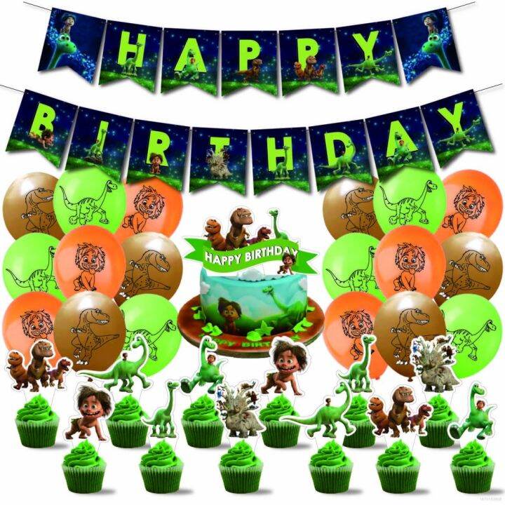 ST4 The Good Dinosaur Theme kids birthday party decorations banner cake ...