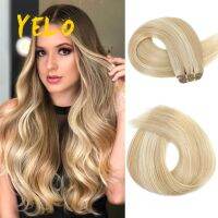 Yelo Hair Weft Bundles Human Hair Straight Hair Extensions Machine Weave Weft Length 12”-26“ Various Colors For Salon Supply