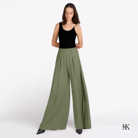 [Kwankao] KK ONLINE Palazzo Pants (Green) กางเกงเอวสูงสูงขาบานพริ้วสีเขียวแก่