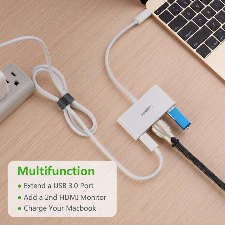 สินค้าขายดี-ใช้โค้ด-gadgjan20-ลดเพิ่ม-20-ugreen-30377-usb-c-3-0-converter-to-hdmi-multi-adapter-with-usb-c-pd-charging-port-ที่ชาร์จ-แท็บเล็ต-ไร้สาย-เสียง-หูฟัง-เคส-ลำโพง-wireless-bluetooth-โทรศัพท์-u