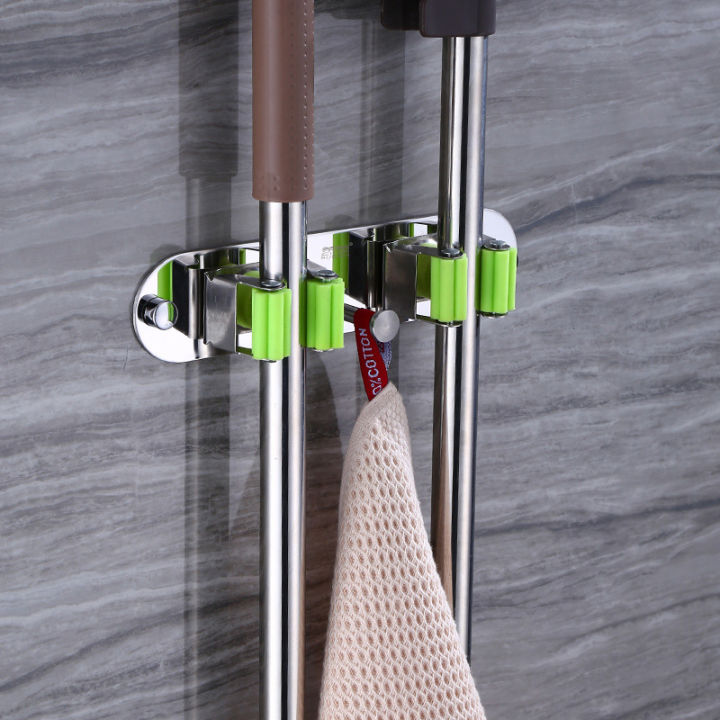 304-stainless-steel-non-perforated-mop-rack-toilet-wall-hanging-mop-broom-holder-towel-hook-clamp-hook