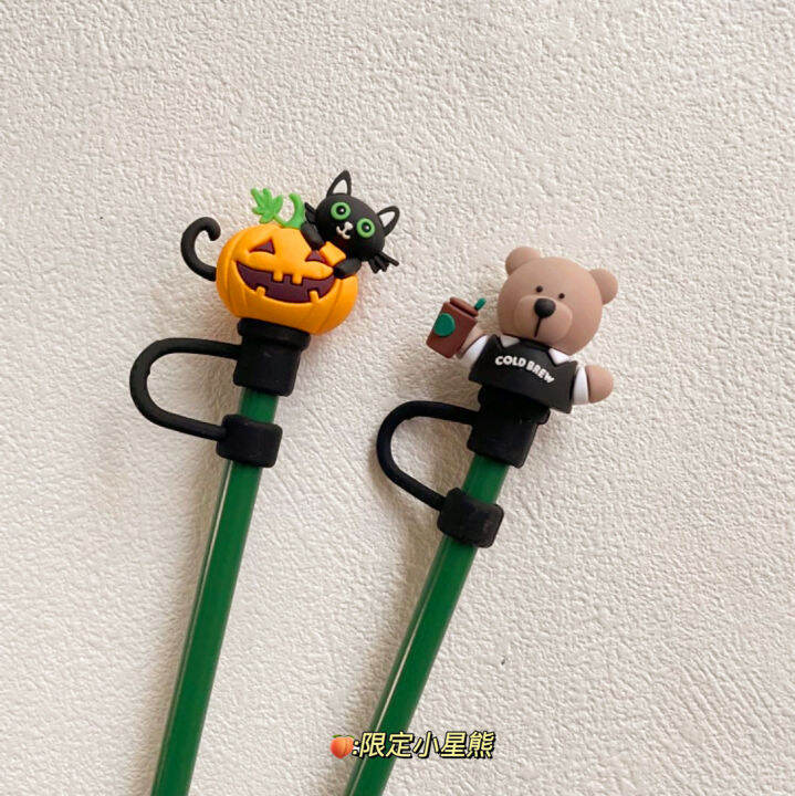 startbuck-ขาตั้งกล้อง-starbuck-อุปกรณ์เสริมเหมาะสำหรับ-sterbuck-straw-cup-black-cat-ฟักทองซิลิโคนหมวกฟางหมวกแกดเจ็ตตกแต่ง