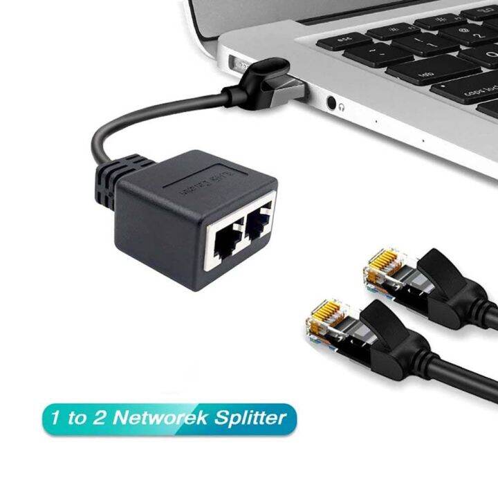 OFTBT 2 Ports for PC Laptop LAN Network Splitter Port Adapter