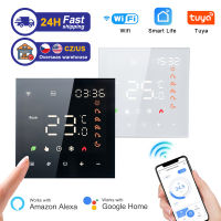 Tuya WiFi Smart Life เทอร์โมชั้นไฟฟ้าน้ำตัวควบคุมอุณหภูมิความร้อนใต้พื้นเข้ากันได้กับ Home