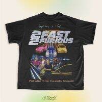 [ขายดีที่สุด] 2 FAST 2 FURIOUS PREMIUM HEAVY COTTON T-Shirt WITH VINTAGE LOOK BOOTLEG RAP TEE