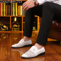 Summer New Hand Weaving Business Dress Leather Sandals Men Hollowed Out Breathable Men Sandals Fashion Comfortable Casual Shoes