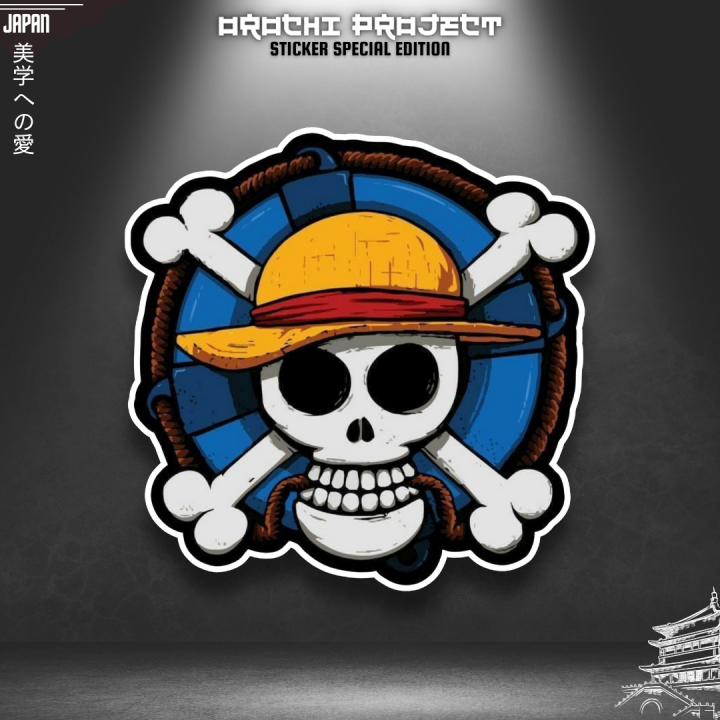 Sticker Stiker Logo One Piece Jolly Roger 2 Hologram DTF Laptop Hp ...