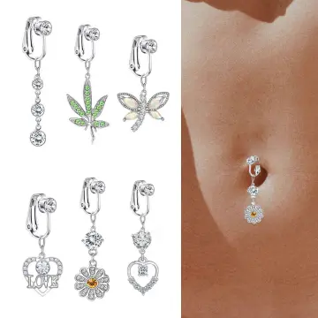 Stainless Steel Fake Belly Ring,Clip on Belly Button Rings for Women,Claw  Devil Butterfly Snake EyeDangle Belly Button Rings,Belly Rings Non Piercing  Jewelry (5Fake-3) : Amazon.in: Jewellery