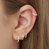 ต่างหูห่วงเงินแท้ hoop earrings 92.5% หลอด 2 มิลลิเมตร