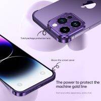 กรอบโลหะเคลือบอิเล็คโทรเพลทสุดหรูสำหรับ Iphone 12 13 14 Pro Promax บวกกับเคสโทรศัพท์ป้องกันเลนส์100% โลหะเปล่า