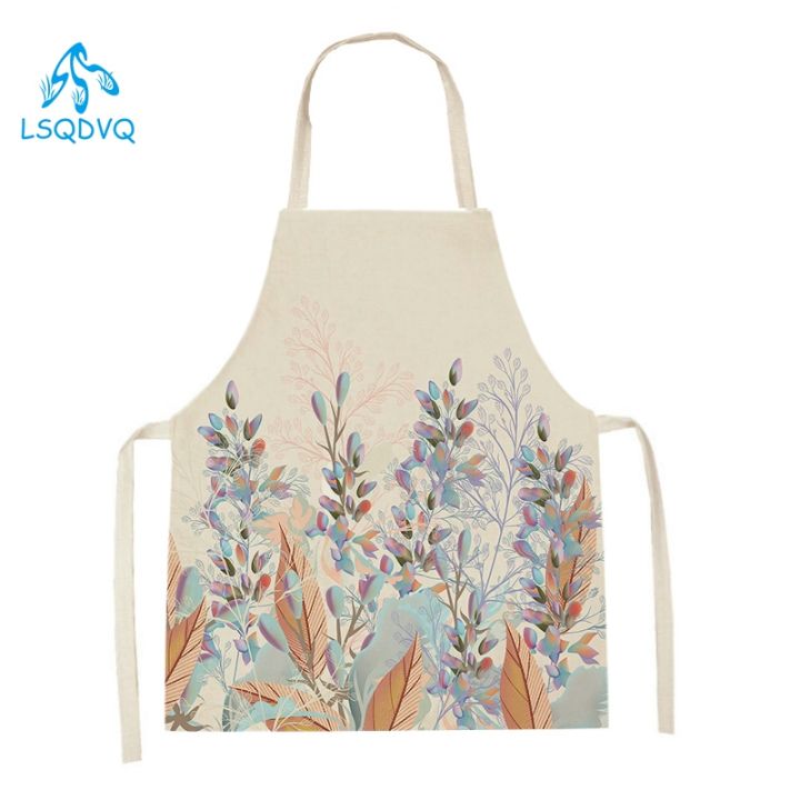 floral-print-kitchen-aprons-for-women-men-linen-bibs-household-cleaning-apron-home-cooking-baking-sleeveless-apron-delantal
