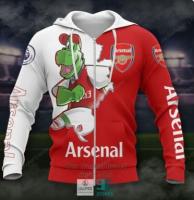 （ALL IN STOCK XZX）  Arsenal Hoodie Premier League 3D All Over Printed Type 3  (Free customized name logo for private chat, can be changed with or without zipper)