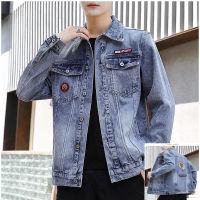 Denim Coat ผู้ชายหลวม ๆ สตรีทสตรีทสไตล์ BF Trend Man Jacket แบรนด์แฟชั่นหล่อยุโรปและอเมริกาสตรีทฮิปฮอปผู้ชาย