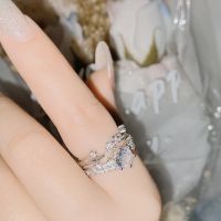 [COD] Versa originally designed Damira flower language micro-inlaid bright zircon ring female plated light luxury European and wedding