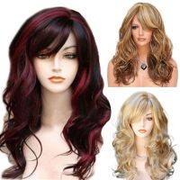 Blonde Brown Highlights Trendy Hair Extensions Long Blonde Curls Ombre Curly Hair Wig Wavy Brown Gold Blonde Wig