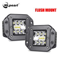 Nlpearl 5"; Flush Mount LED Work Light Bar OffRoad 12V 24V Spot Flood LED Light Bar for Car Boat SUV 4x4 Truck Jeep A Headlight