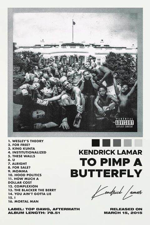 Kendrick Lamar Poster To Pimp a Butterfly Album Cover Poster Canvas Art ...