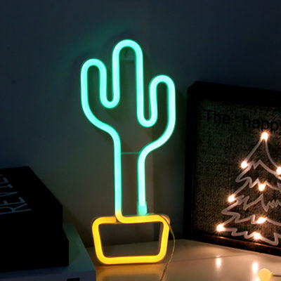 KOKEKA Potted Cactus Led Neon Light Battery 5V USB Powered Sign Lamp for Childs Room Party Home Bedroom Decor Holiday Gift