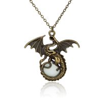 Charm Sweater Chain Vintage Glow In The Dark Ancient Dragon Pendant Necklace Q33