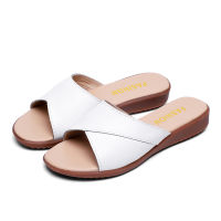 Dosreal  Women Slippers Summer Slip On Peep Toe Flat Slides Sandals Women Whieather Slippers Flip Flops Female Big Size