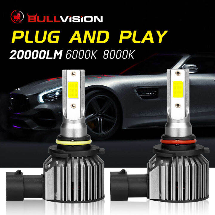 H4 LED Headlight 2PCS 20000LM High Low Beam H11 H7 HB3 HB4 9005 9006 H8