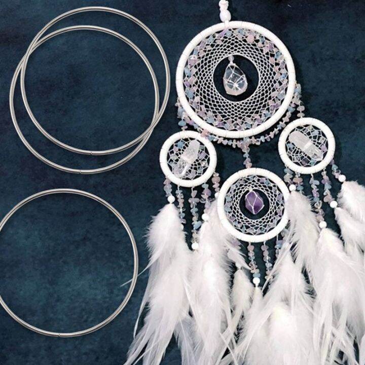 10-pack-4-inch-silver-dream-catcher-metal-rings-floral-hoops-wreath-macrame-creations-ring-for-crafts-diy