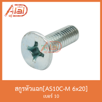 AS10C-M 6x20 สกูรหัวแฉก 10 ( 1 ถุงมี 50 ตัว )