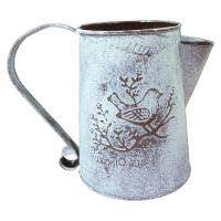 Shabby Chic Metal Flower Jug Vase Pitcher Holder with Handle Rustic Table Farmhouse Home Decoration