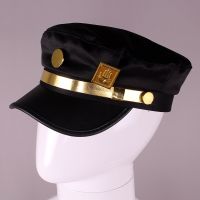 Anime JOJO Jojos Bizarre Adventure Cosplay Cap Jotaro Kujo Cosplay Accessories Hats Army Military Flatcap Badges Anime Around