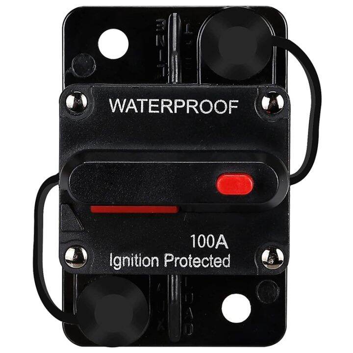 Waterproof Circuit Breaker,With Manual Reset,12V48V DC,for Car Marine Trolling Motors Boat